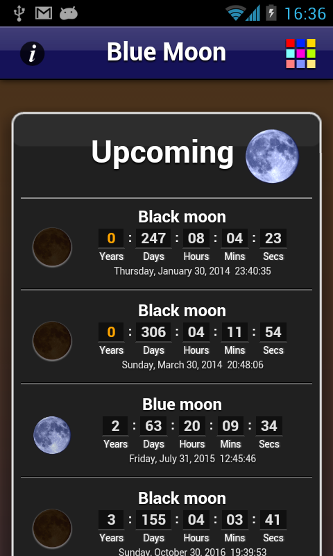 Android application Blue Moon screenshort