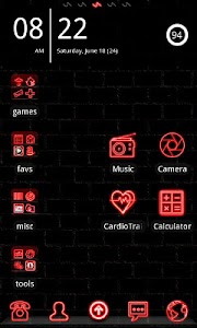 Neon Red GO Launcher Theme screenshot 0