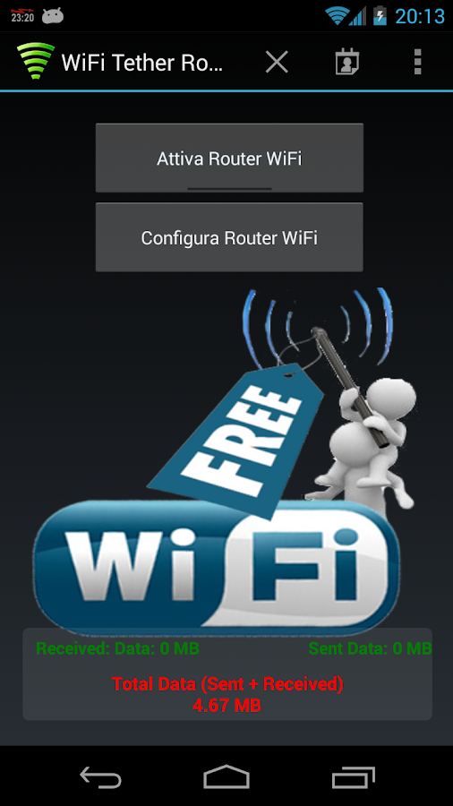 WiFi Tether Router - screenshot