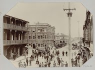 Straatgezicht nabij het beursgebouw te Johannesburg
