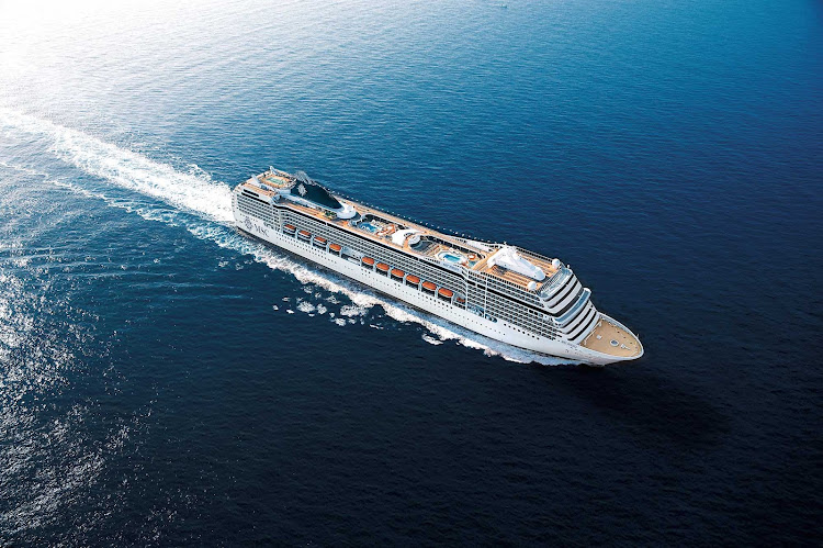MSC Poesia cruises to the ports of the Mediterranean and to South America.  