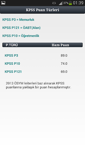 【免費教育App】KPSS Puan hesaplama 2014-APP點子