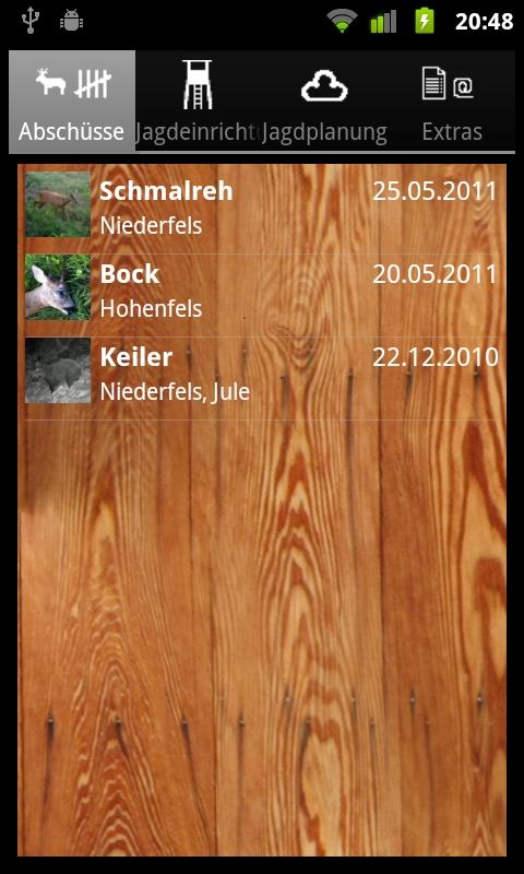 Android application iHunt Journal screenshort