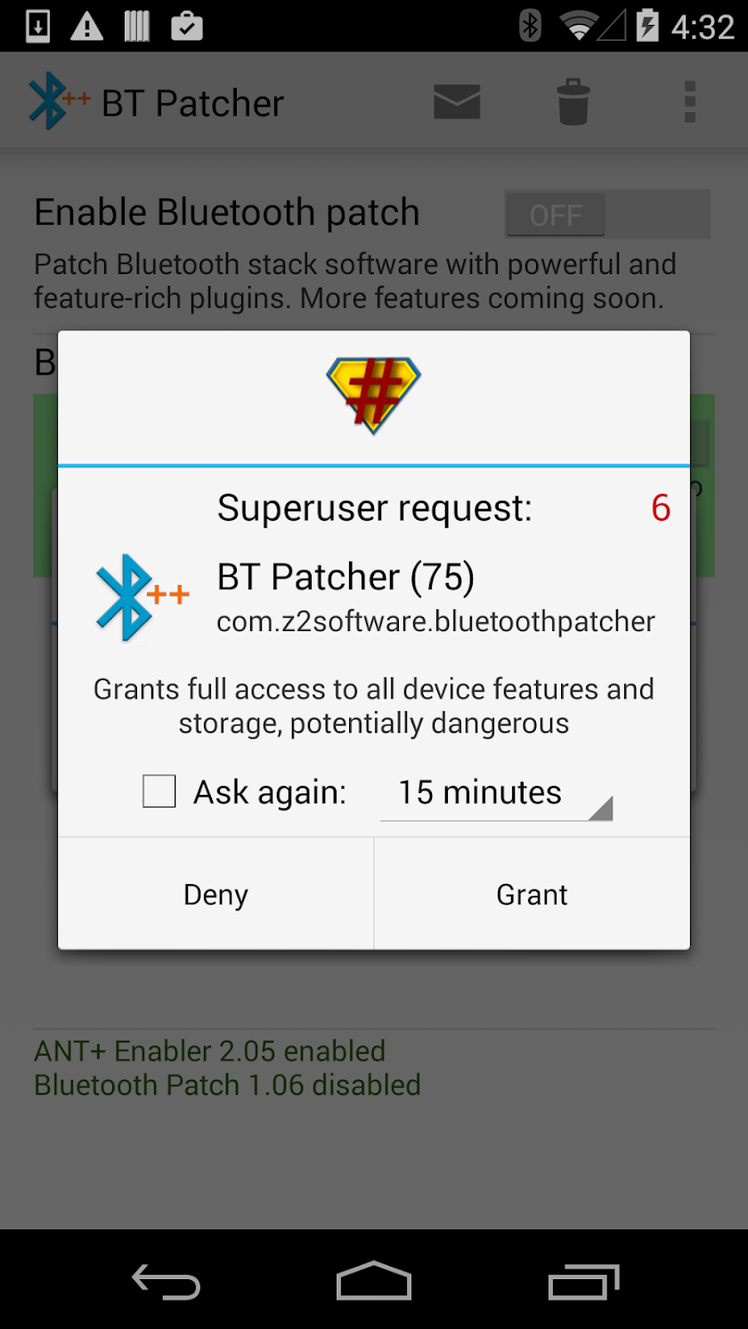 ANT+ Enabler Screen 2