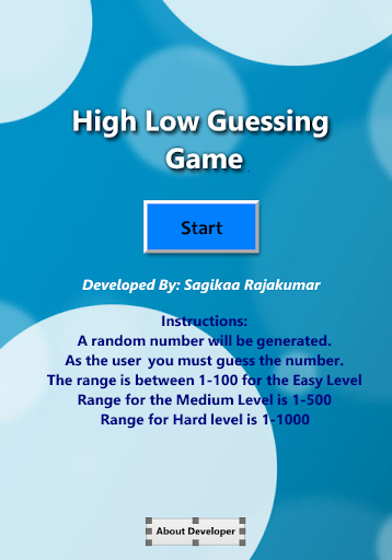 High Low Guessing Game Full