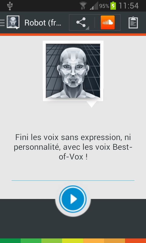 Android application Robot voice (French) screenshort