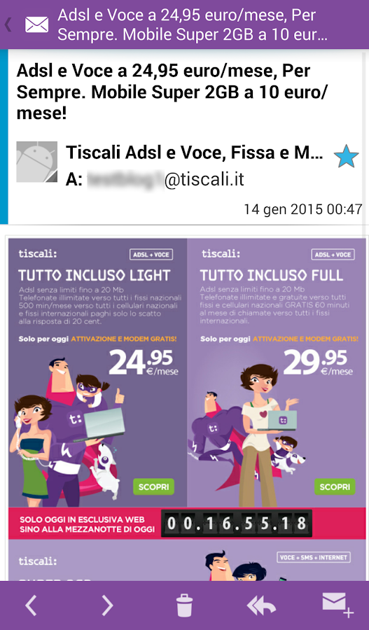 Tiscali Mail App Android su Google Play