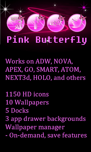 Pink Butterfly icon pack