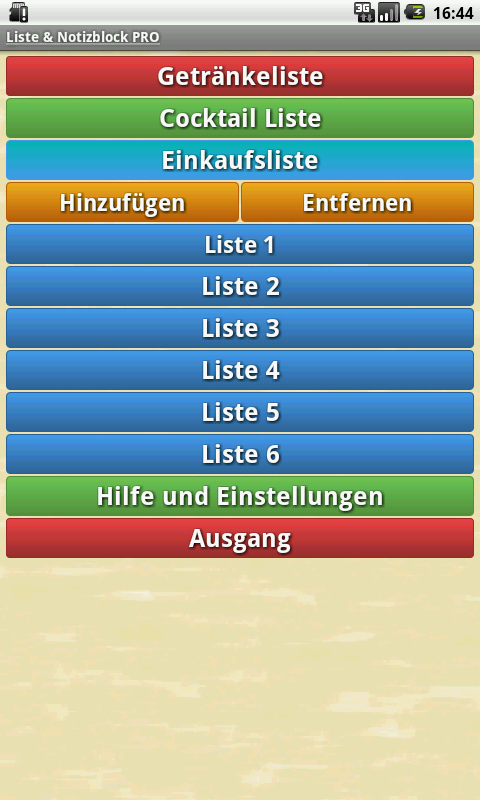 Android application List &amp; Notepad PRO screenshort