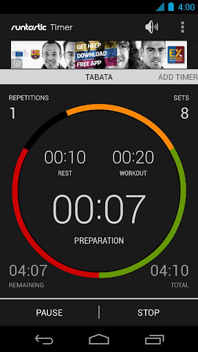 Runtastic Workout Timer App