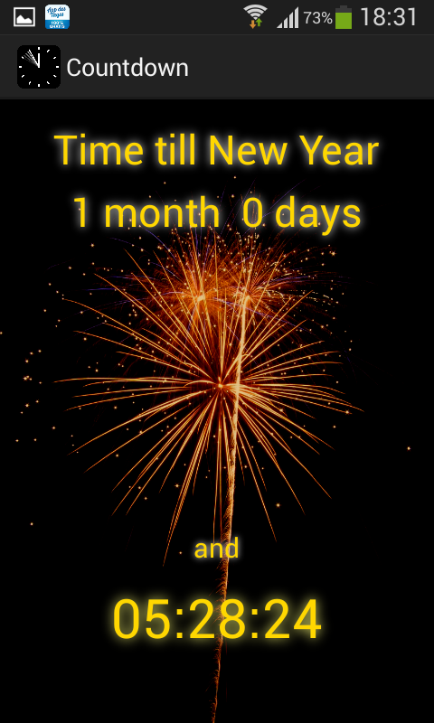 Android application New Year Countdown screenshort