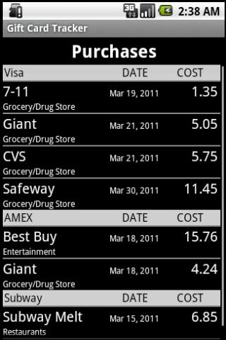 the gift card tracker app helps you keep track of