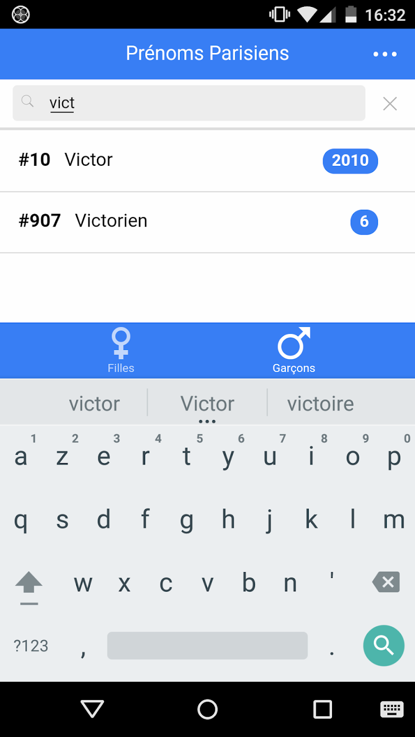 Prénoms Bébé Parisiens Screen 2
