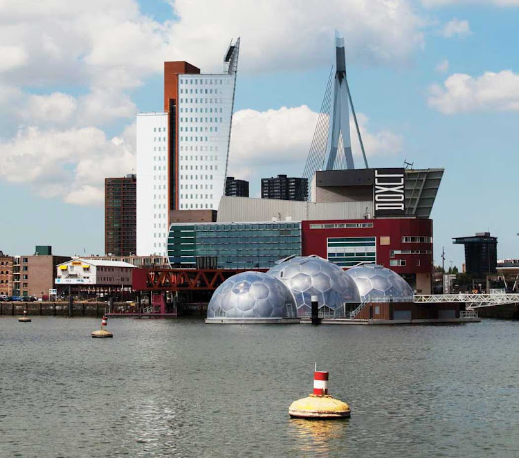 The modern skyline of Rotterdam, the Netherlands.