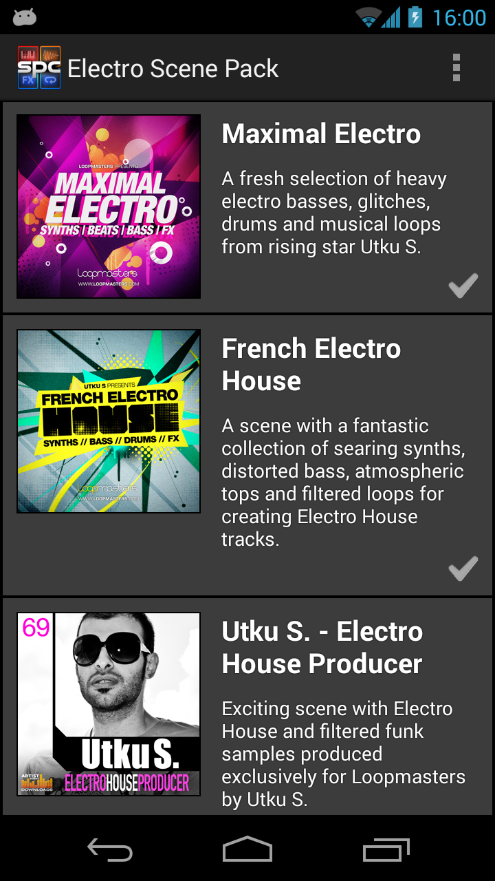 Android application SPC Electro Scene Pack screenshort