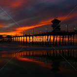 Huntington Beach Sunset by Brett Lockhart -  