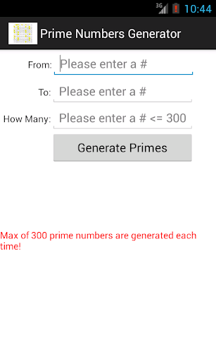 Prime Numbers Generator