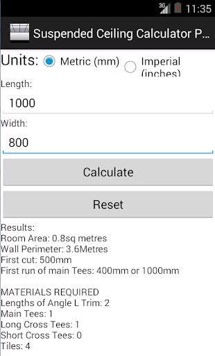 Suspended Ceiling Calc Pro