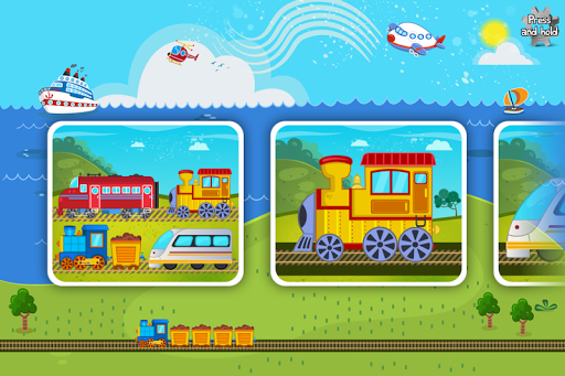 子供の鉄道と交通機関 – 幼児向けパズル