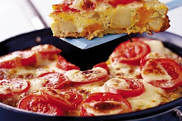 Muddled potato & mozzarella tortilla