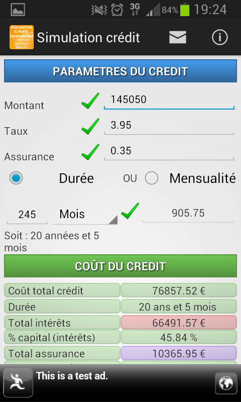 Android application Mortgage Calculator screenshort