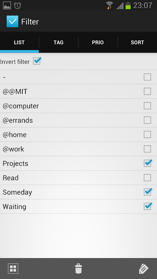    Simpletask- screenshot  
