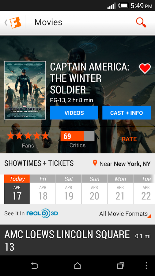 Fandango Movies Android Apps on Google Play