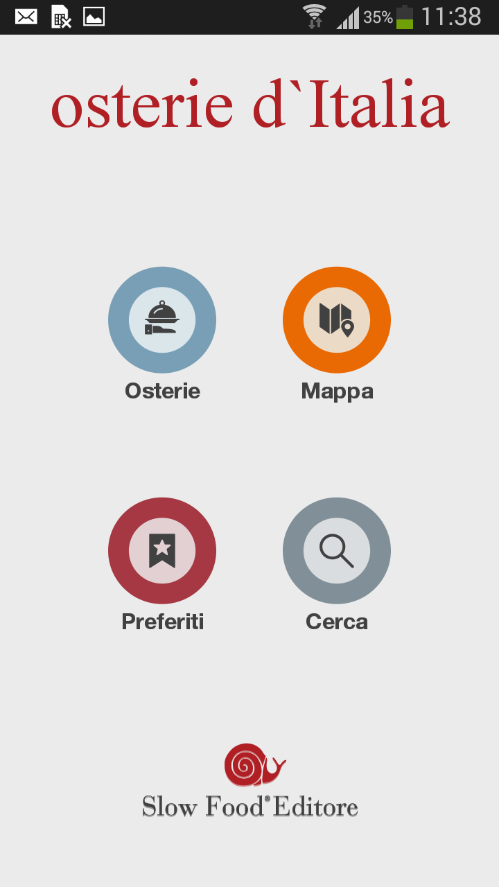 Android application Osterie dItalia 2015 screenshort