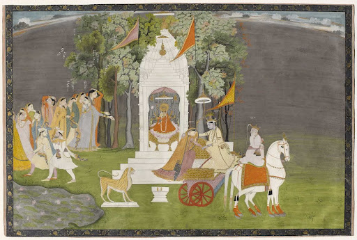 Krishna Abducting Rukmani from the Temple