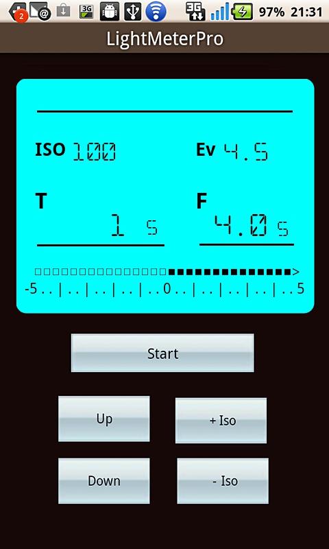 Android application Digital Light Meter Pro screenshort