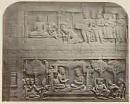 Basreliëf in de noordzijde van de Borobudur