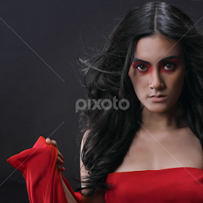 Lady in Red by Batara Surya - People Portraits of Women