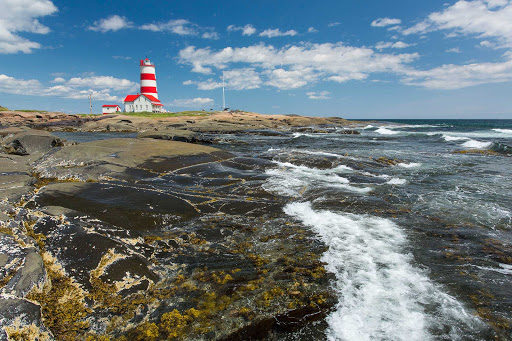 Baie-Comeau-lighthouse - The Pointe-des-Monts lighthouse in Baie-Comeau, 260 miles northeast of Quebec City in the Cote-Nord region of Quebec.