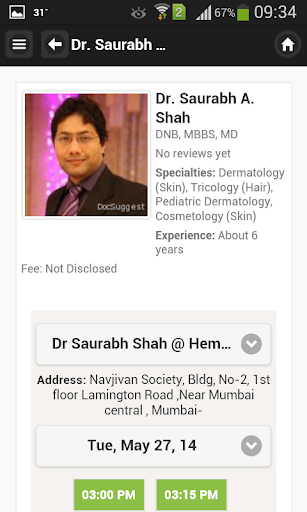 Dr Saurabh A Shah Appointments