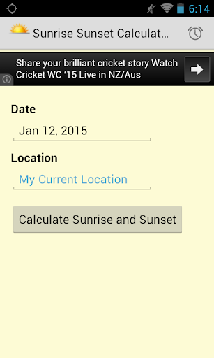 Sunrise Sunset Calculator