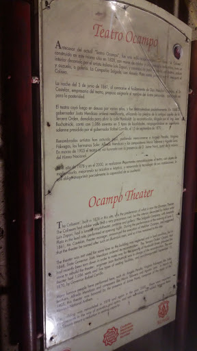 Placa Informativa Teatro Ocampo