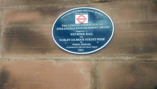 National Railway Heritage Award Plaque 
