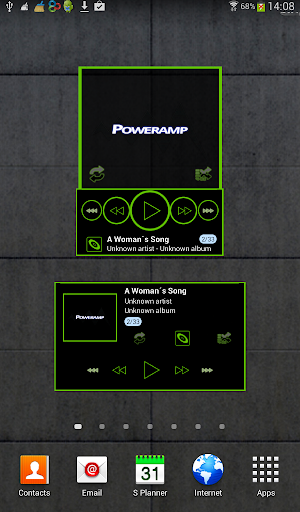 Poweramp widget TRON GREEN