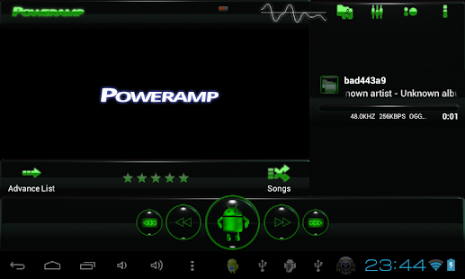 poweramp skin android green