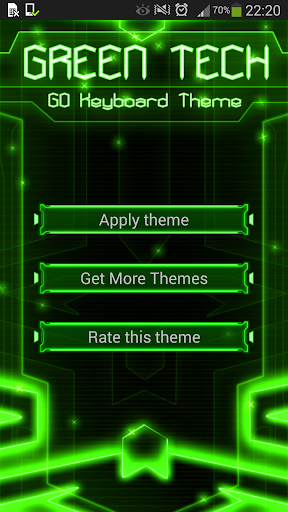 GO Keyboard Green Tech Theme