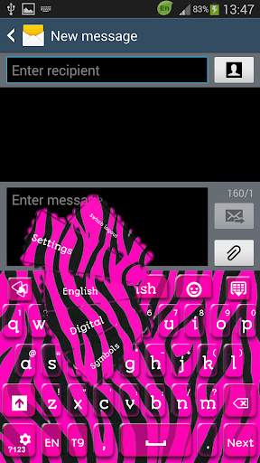 GO Keyboard Pink Zebra