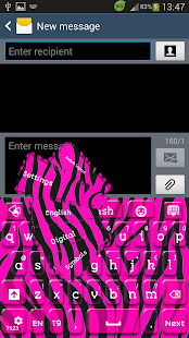 GO Keyboard Pink Zebra Screenshots 7