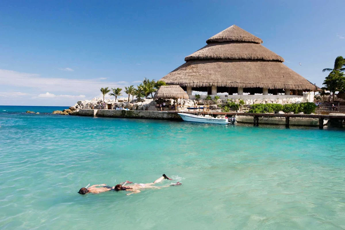 Playa-del-Carmen-Xcaret-snorkel - Snorkeling at Xcaret Park in Quintana Roo, south of Cancun, Mexico.