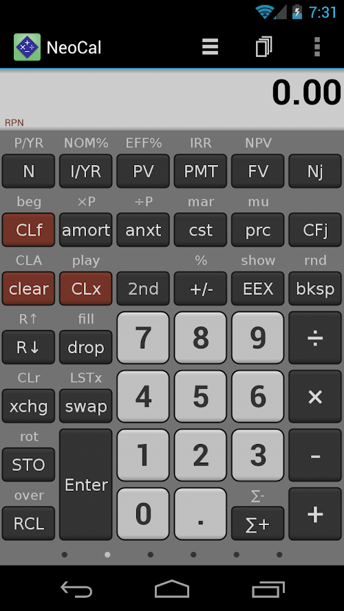 Android application NeoCal Financial Calculator screenshort