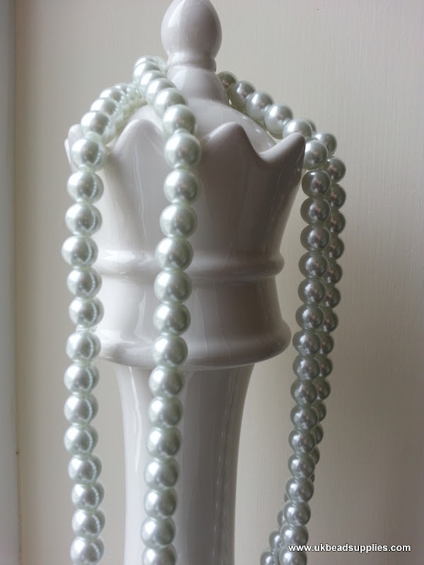 White A1012 100 pieces 8mm Glass Pearl Beads 