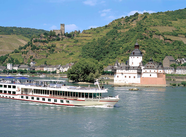 Sail past the tiny island of Pfalz Island and view  historic Pfalzgrafenstein Castle, built between 1336 and 1340. as you explore the Rihine River aboard  Viking Pride. 