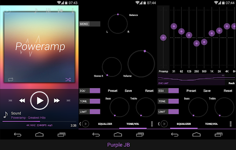 Poweramp skin KK/JB/ICS Purple - screenshot thumbnail
