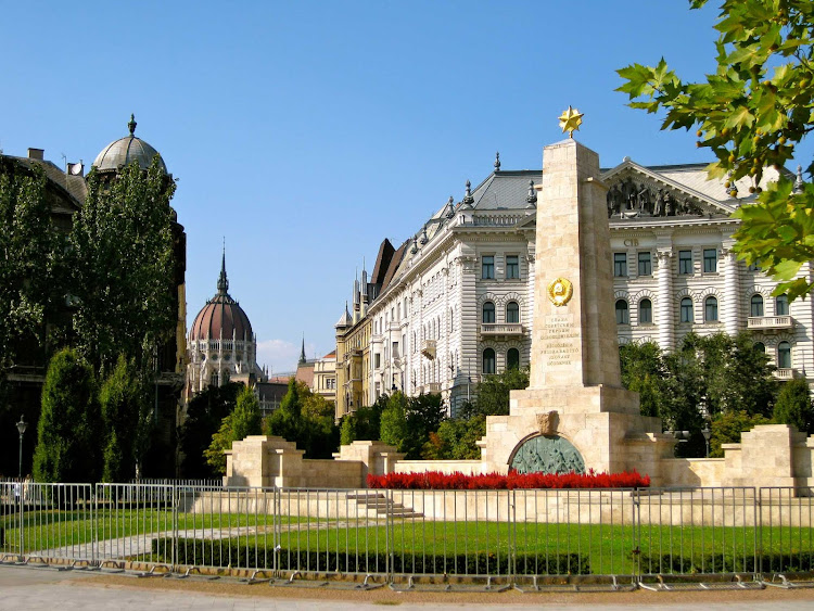 Szabadsag Square in Budapest, Hungary.