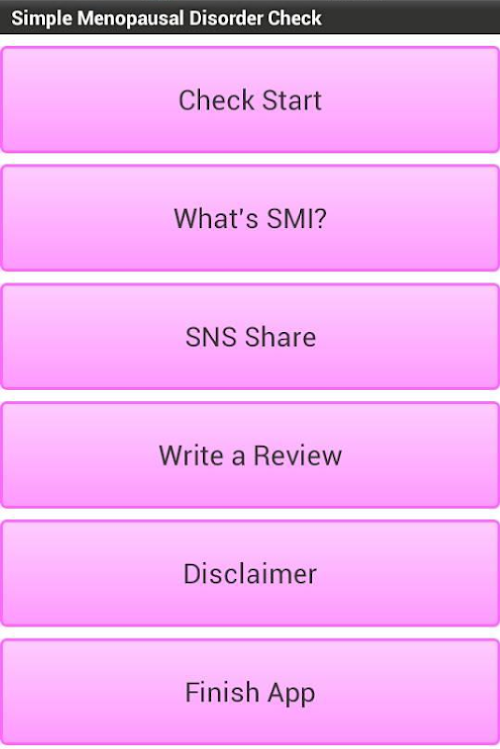 Android application Menopausal Disorder Check screenshort