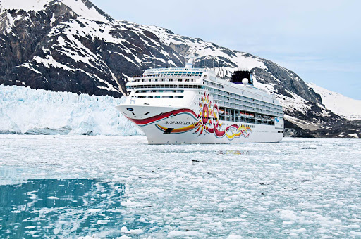 Board Norwegian Sun for a white cruise to Alaska's Hubbard Glacier.